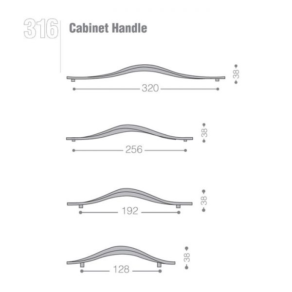 نقشه خطی دستگیره کابینتی کد316 بهریزان